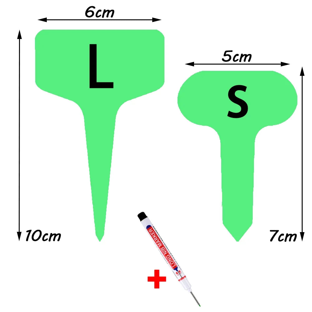 50/100pcs T-Shape Waterproof Plant Tags – PVC Garden Labels + Pen