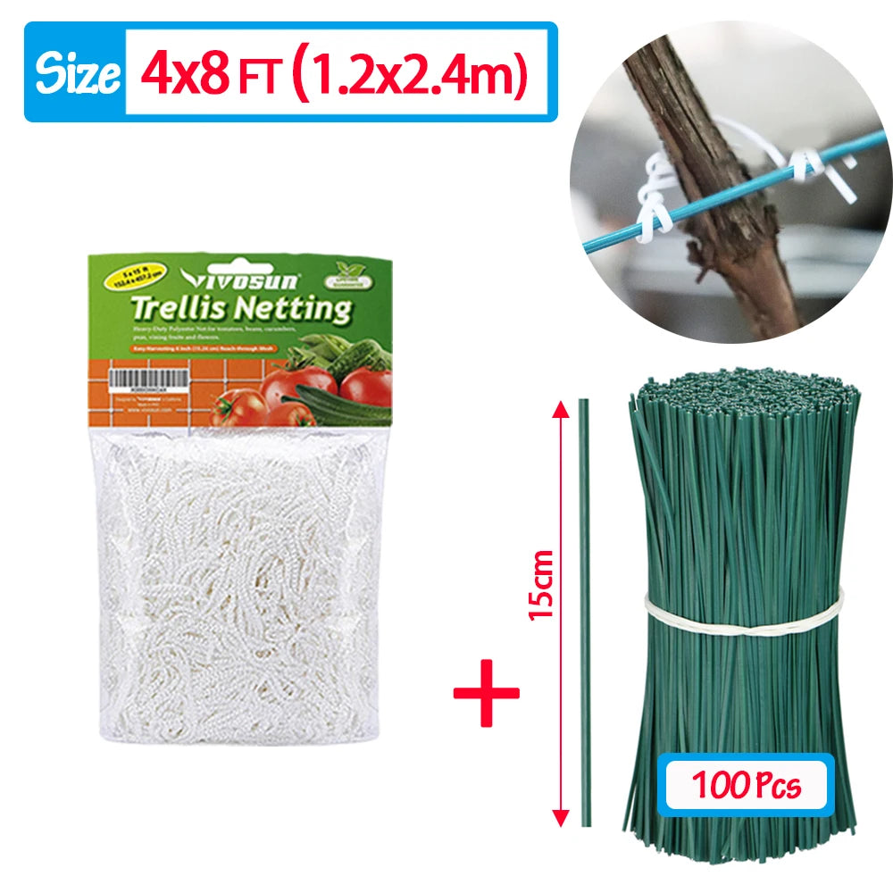 Heavy-Duty Garden Trellis Netting – Plant Support for Vines & Veggies