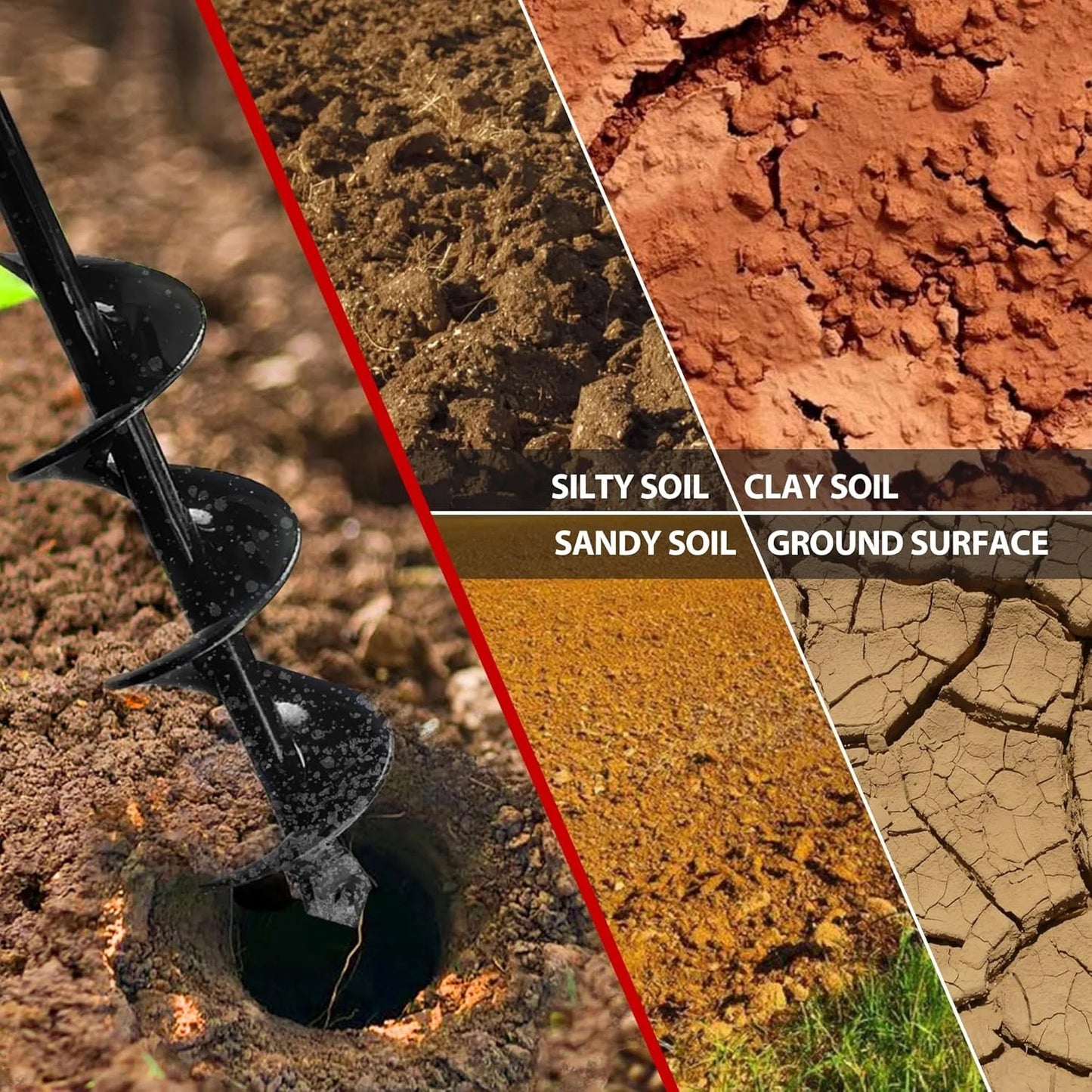 Helical Auger Drill Bit – Hand-Operated Garden Soil Loosener