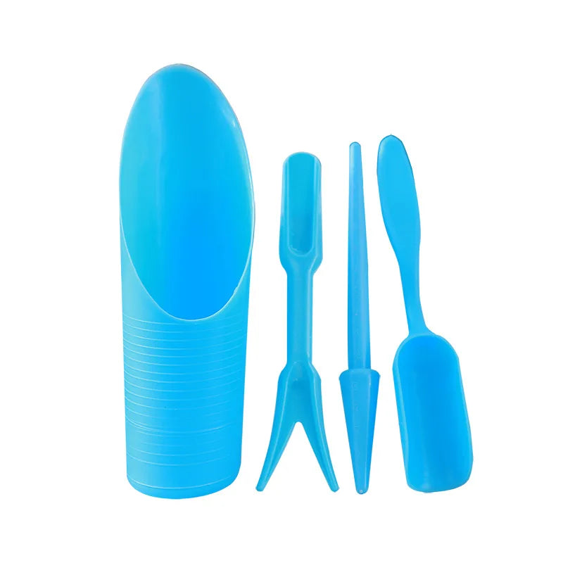 4pcs Mini Garden Soil Shovel Set – Durable Plastic Planting Tools for Pots & Succulents