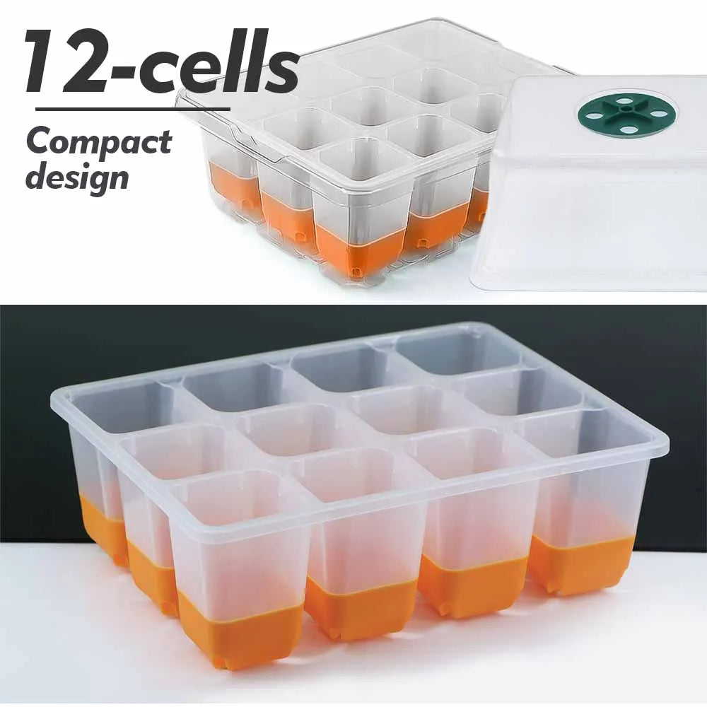 12-Cell Seedling Starter Tray Kit – Adjustable Humidity Nursery Box