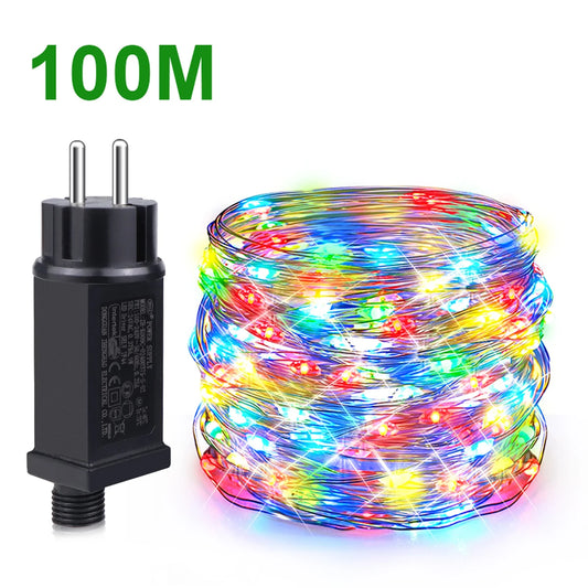 20M–100M LED String Lights – Waterproof Outdoor Copper Wire Fairy Lights for Garden, Wedding, Christmas & Patio Decor