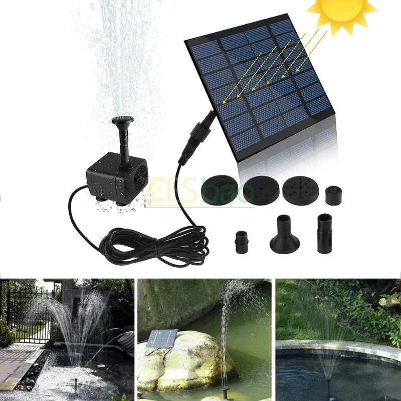Mini Solar Fountain Pump Kit — 1.2W Floating Solar Panel Water Pump for Garden, Pond, Bird Bath & Indoor/Outdoor Decor