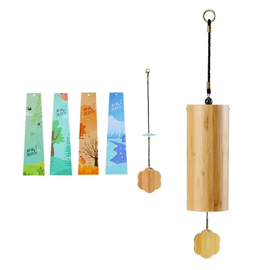 Bamboo Wind Chime – 8-Tone Zen Meditation Chimes with C, G, Am, Dm Chords for Home & Garden