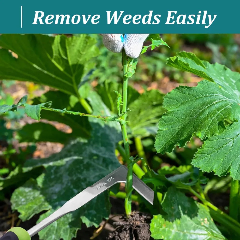 Stainless Steel L-Shaped Weeding Tool Set – Manual Garden Root Remover