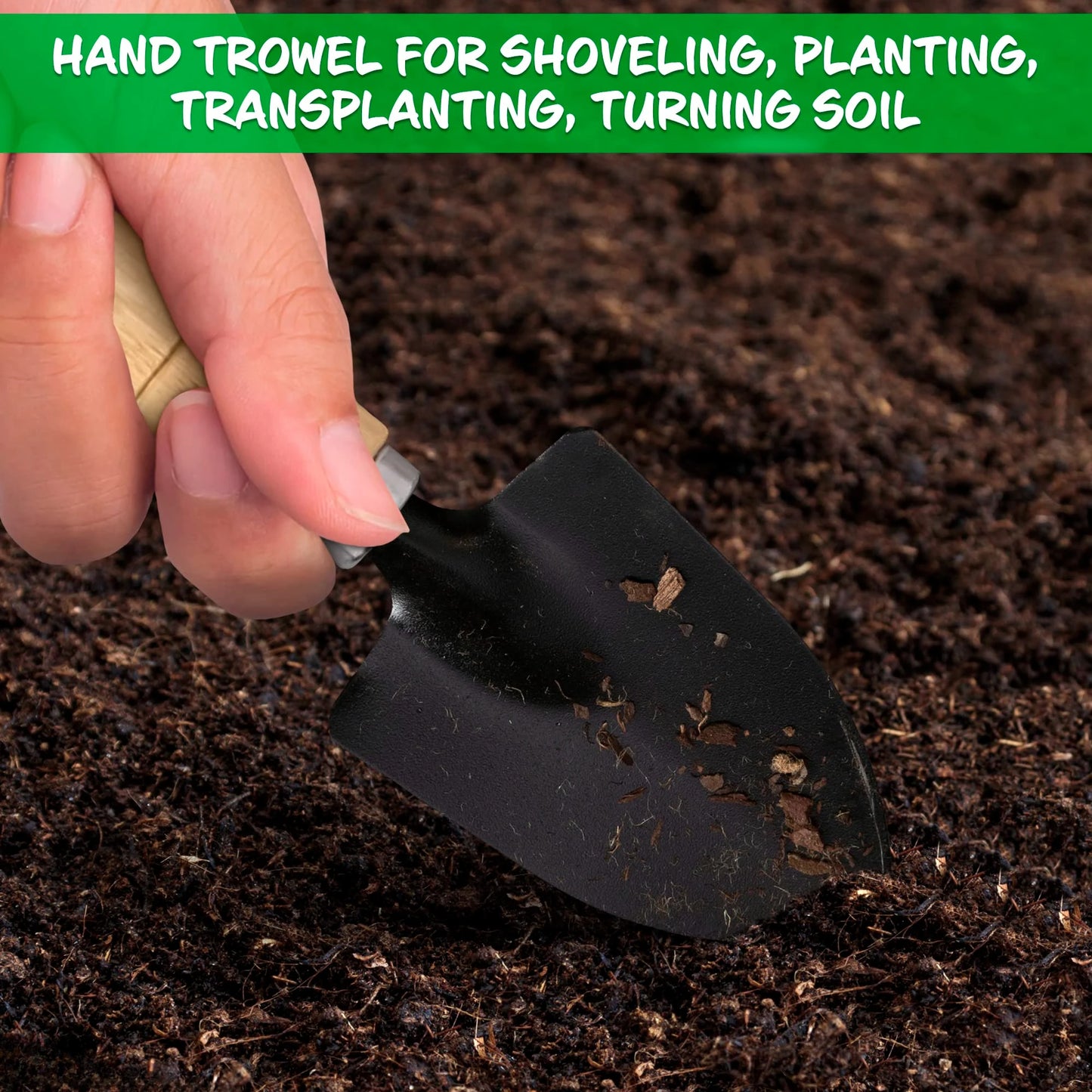 3PCS Mini Garden Tool Set – Shovel, Rake & Trowel for Small Plants