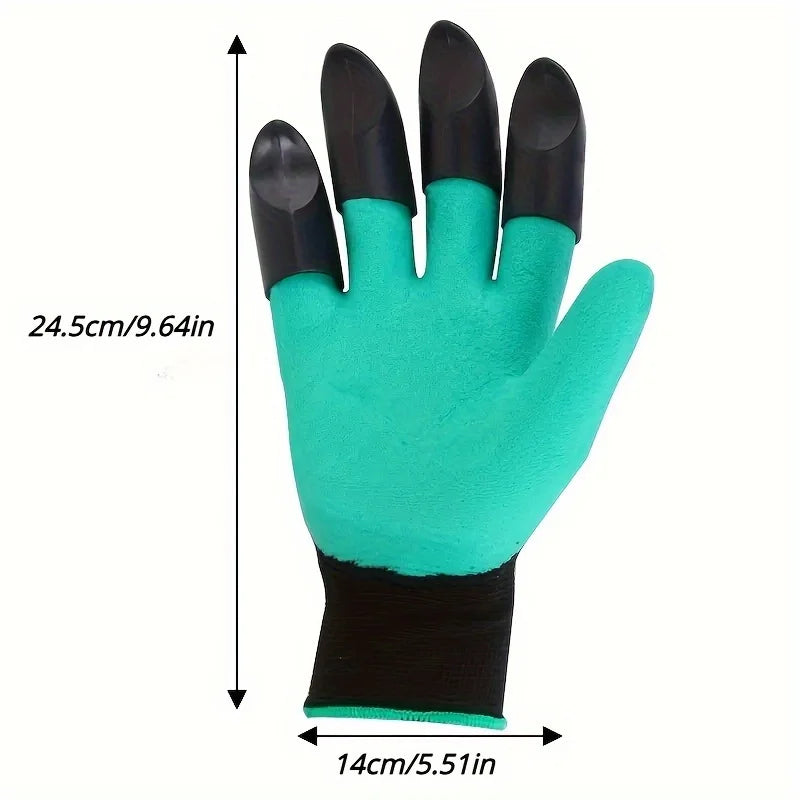 2 Pairs Garden Gloves with Claws — Digging, Planting, Weeding & Seeding Gloves with Nail & Finger Protection