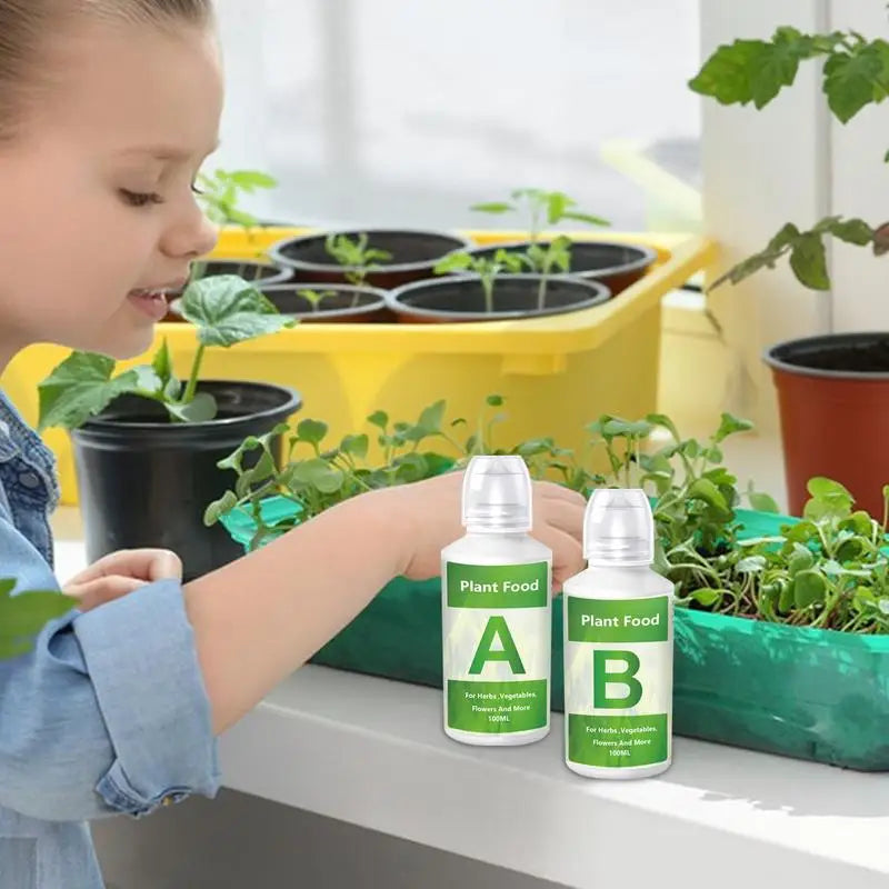 Hydroponic Fertilizer AB Two-Part Set – Liquid Plant Food for Flowers, Vegetables & Grass Growth