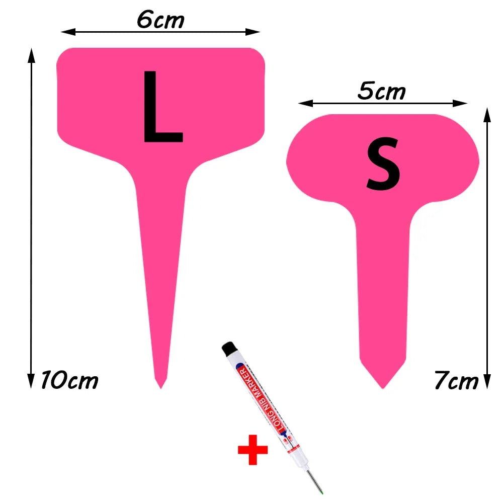 50/100pcs T-Shape Waterproof Plant Tags – PVC Garden Labels + Pen
