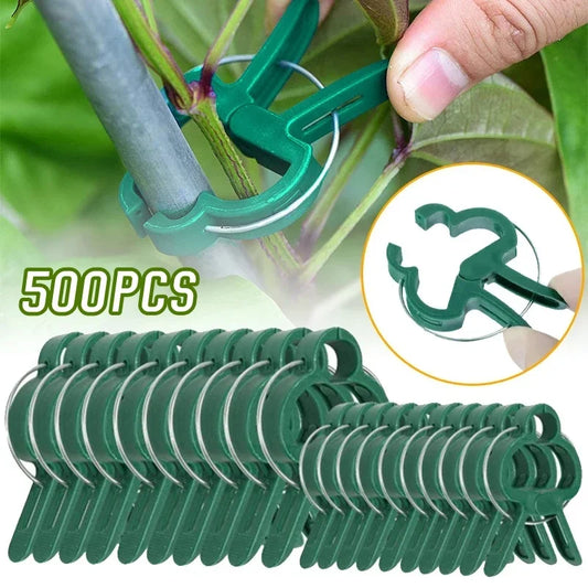 20–500PCS Reusable Plant Support Clips – Stem & Vine Fasteners for Tomatoes, Flowers & Vegetables