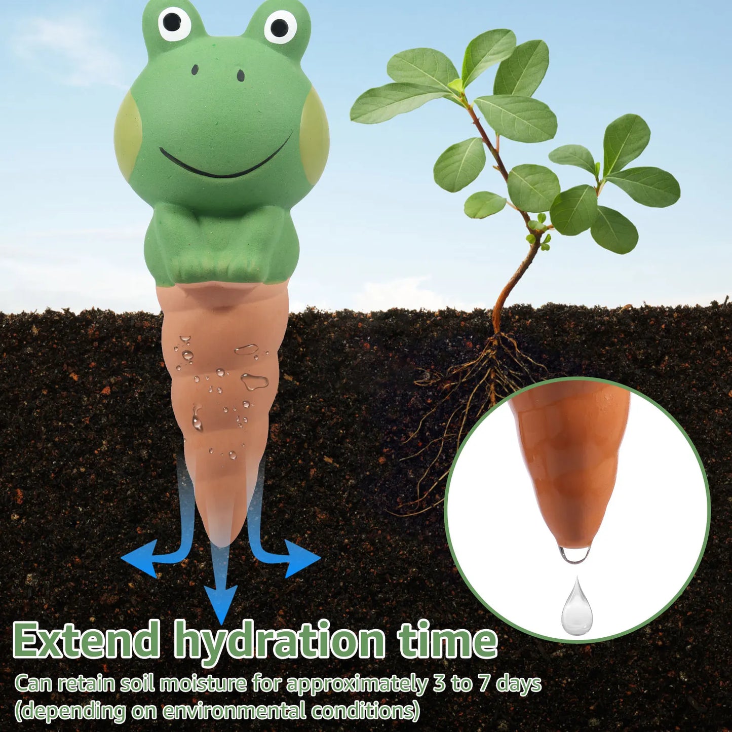 4Pcs Ceramic Self-Watering Spikes – Automatic Drip Irrigation Kit