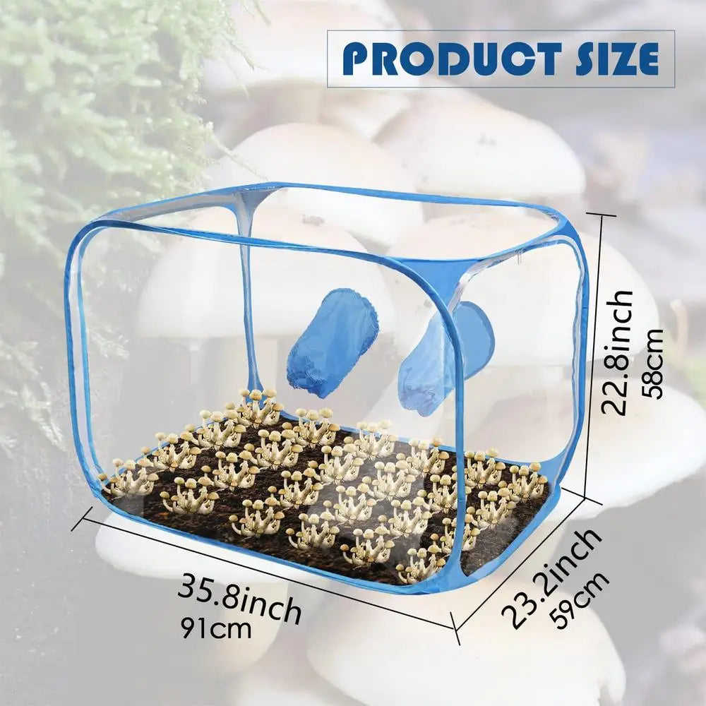 Mushroom Growing Tent with Still Air Box — PVC Propagation Station for Home Cultivation & Observation