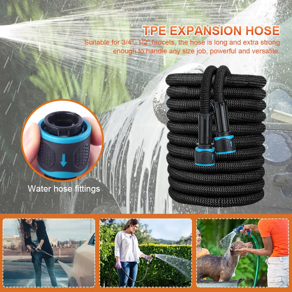 Expandable Magic Garden Hose with Quick Connector – 25ft to 100ft