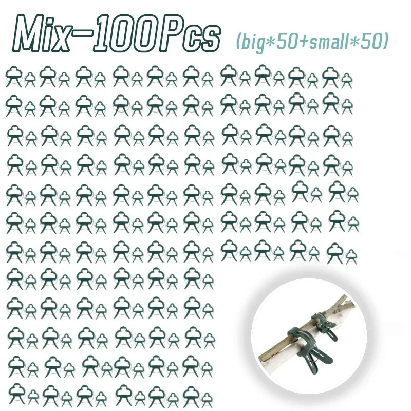 20–500PCS Reusable Plant Support Clips – Stem & Vine Fasteners for Tomatoes, Flowers & Vegetables