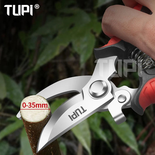 TUPI Bypass Pruning Shears – SK5 Steel Garden Clippers, Non-Slip Grip