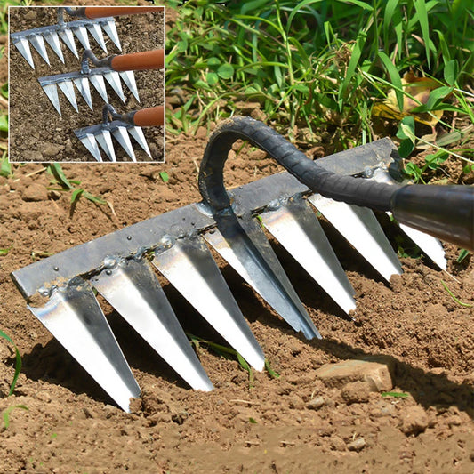 Steel Weeding Hoe Rake – Hand Soil Loosening & Garden Puller Tool