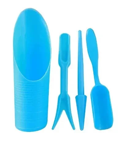 4pcs Mini Garden Planting Tools – Durable Plastic Bucket & Soil Shovel Set