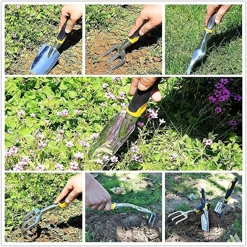 5-Piece Heavy Duty Garden Tool Set – Aluminum with Non-Slip Grip