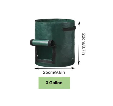 5-Pack Heavy-Duty Vegetable Grow Bags – Breathable PE Planters