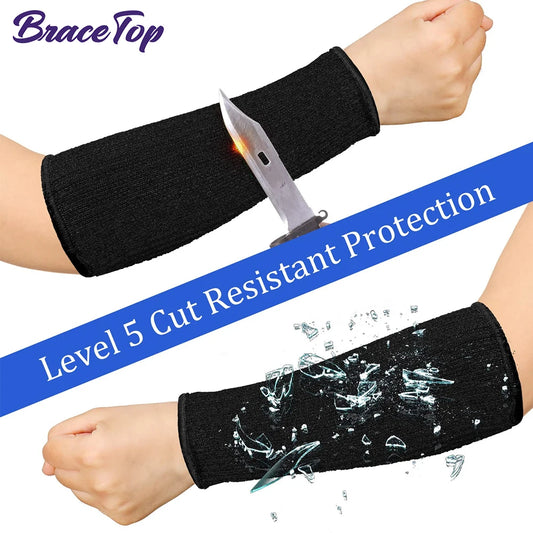 BraceTop Cut & Heat Resistant Arm Sleeves for Cooking & Gardening