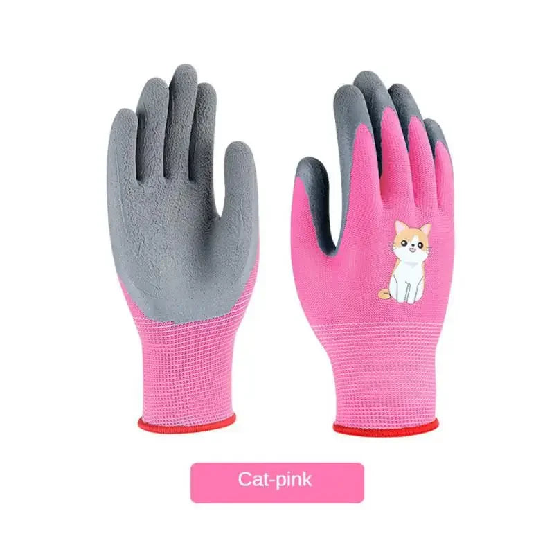 Kids Waterproof Garden Gloves – Durable Non-Slip Safety Work Gloves for Children (Pink/Blue/Yellow)