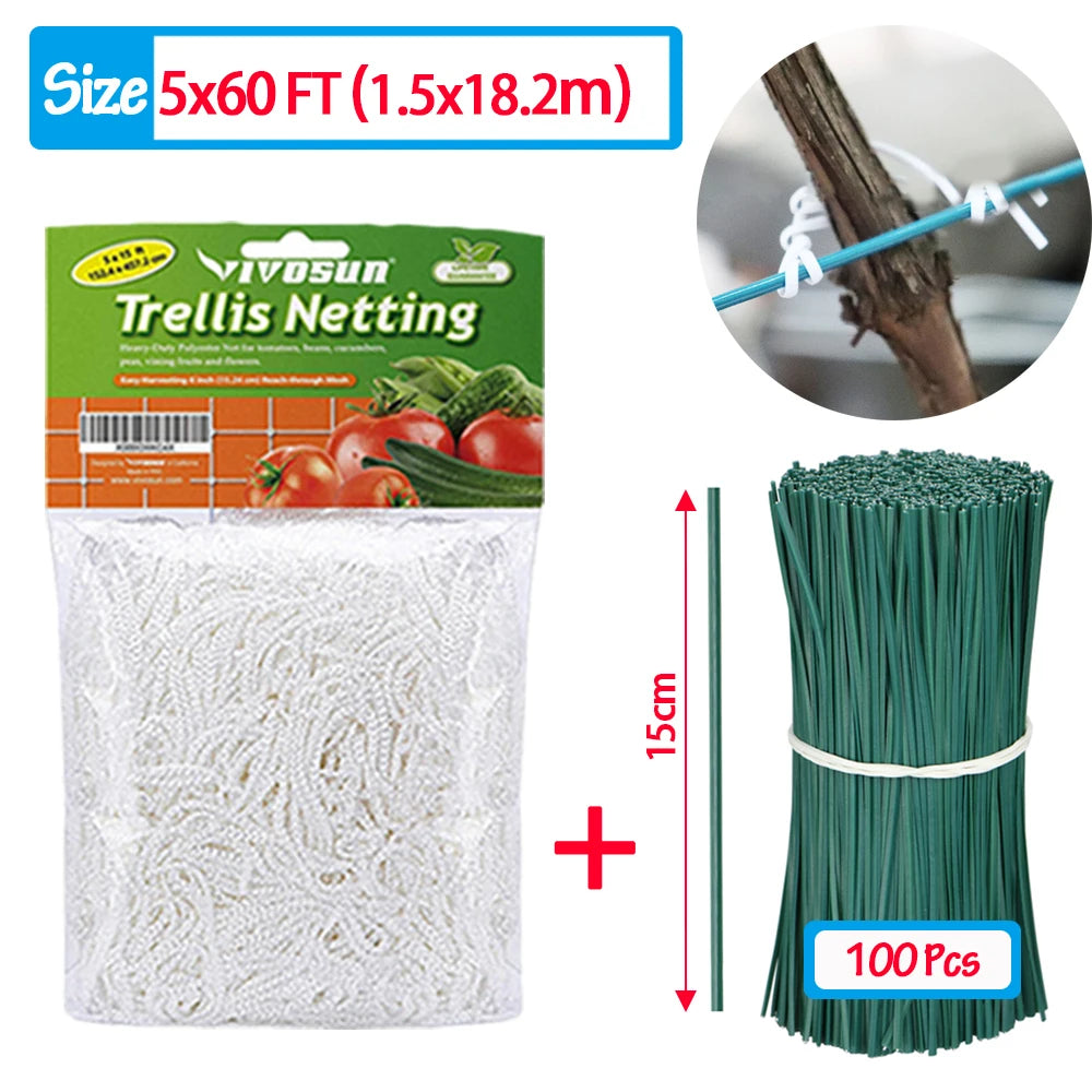 Heavy-Duty Garden Trellis Netting – Plant Support for Vines & Veggies
