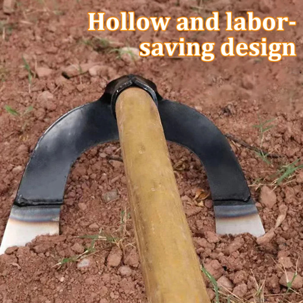 Handheld Hollow Hoe – Thickened Manganese Steel Weeding & Soil Loosening Tool for Gardening & Vegetable Planting