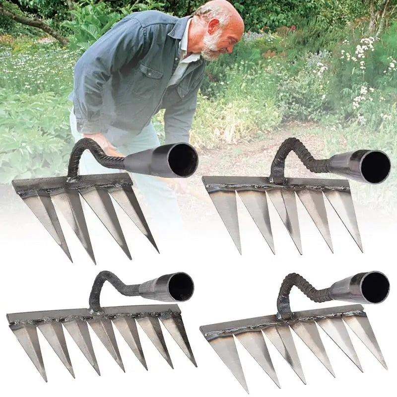 Heavy Duty Metal Weeding Hoe Rake – Carbon Steel Garden Tool