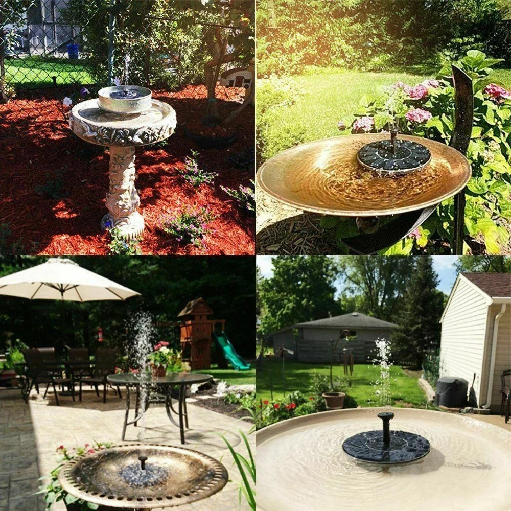 Floating Solar Fountain Pump with 4 Nozzles — Solar-Powered Water Feature for Bird Baths, Ponds, Pools & Gardens
