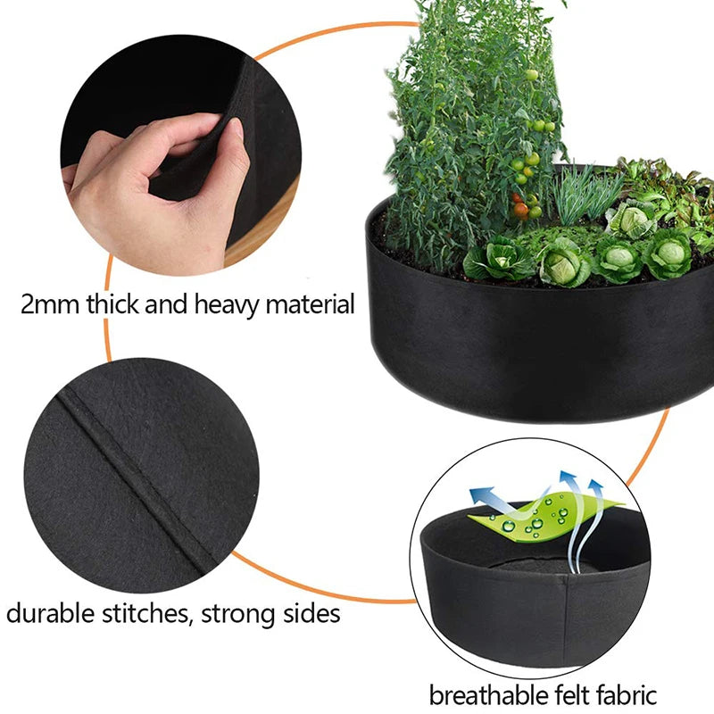 Felt Raised Garden Bed – Reusable Grow Bags for Plants & Vegetables