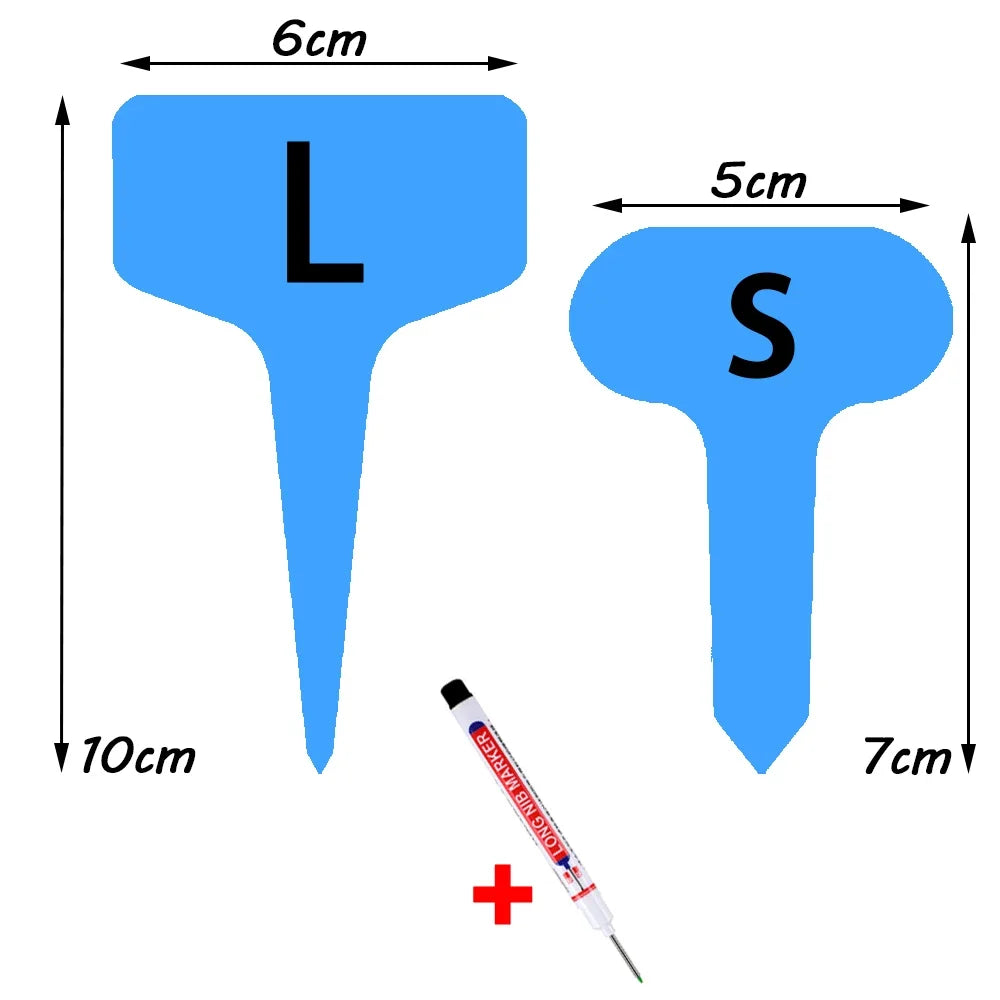 50/100pcs T-Shape Waterproof Plant Tags – PVC Garden Labels + Pen