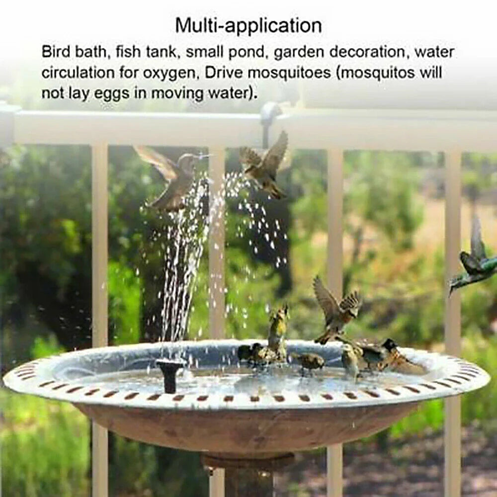 Floating Solar Fountain Pump with 4 Nozzles — Solar-Powered Water Feature for Bird Baths, Ponds, Pools & Gardens
