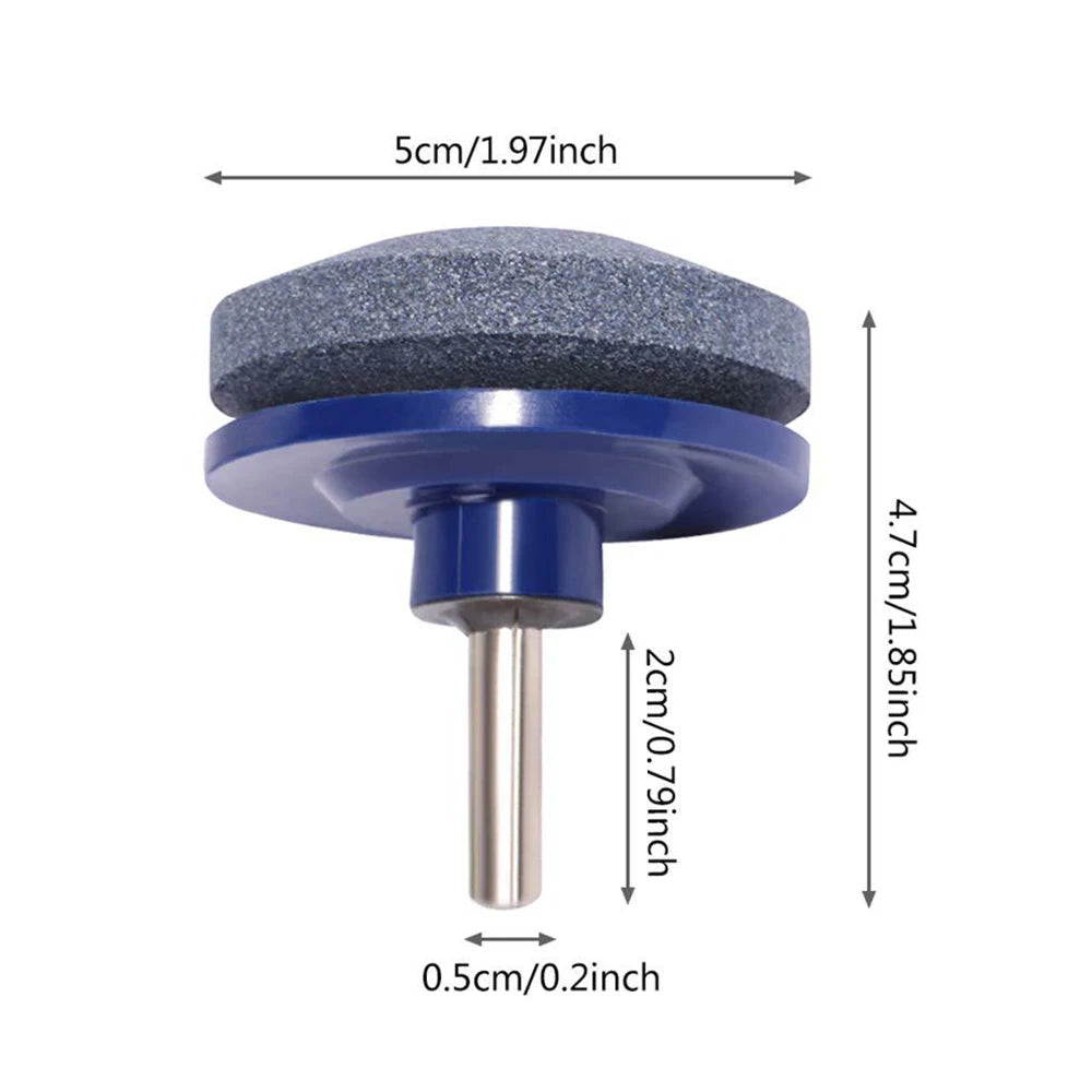 Lawn Mower Blade Sharpener – Universal Drill Attachment, Durable Grinding Stone