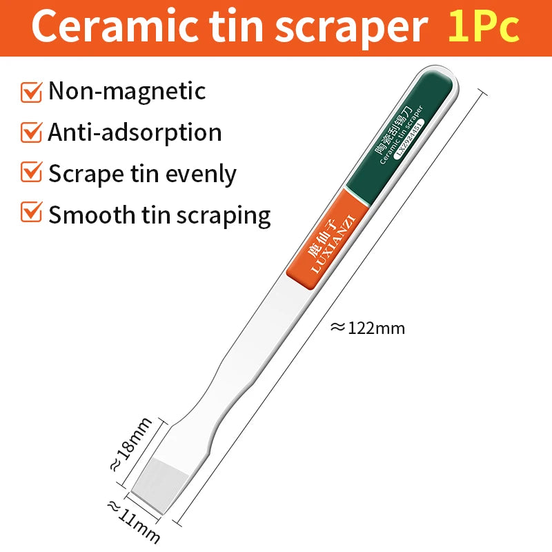 LUXIANZI Ceramic Solder Paste Scraper – Non-Magnetic BGA Repair Tool