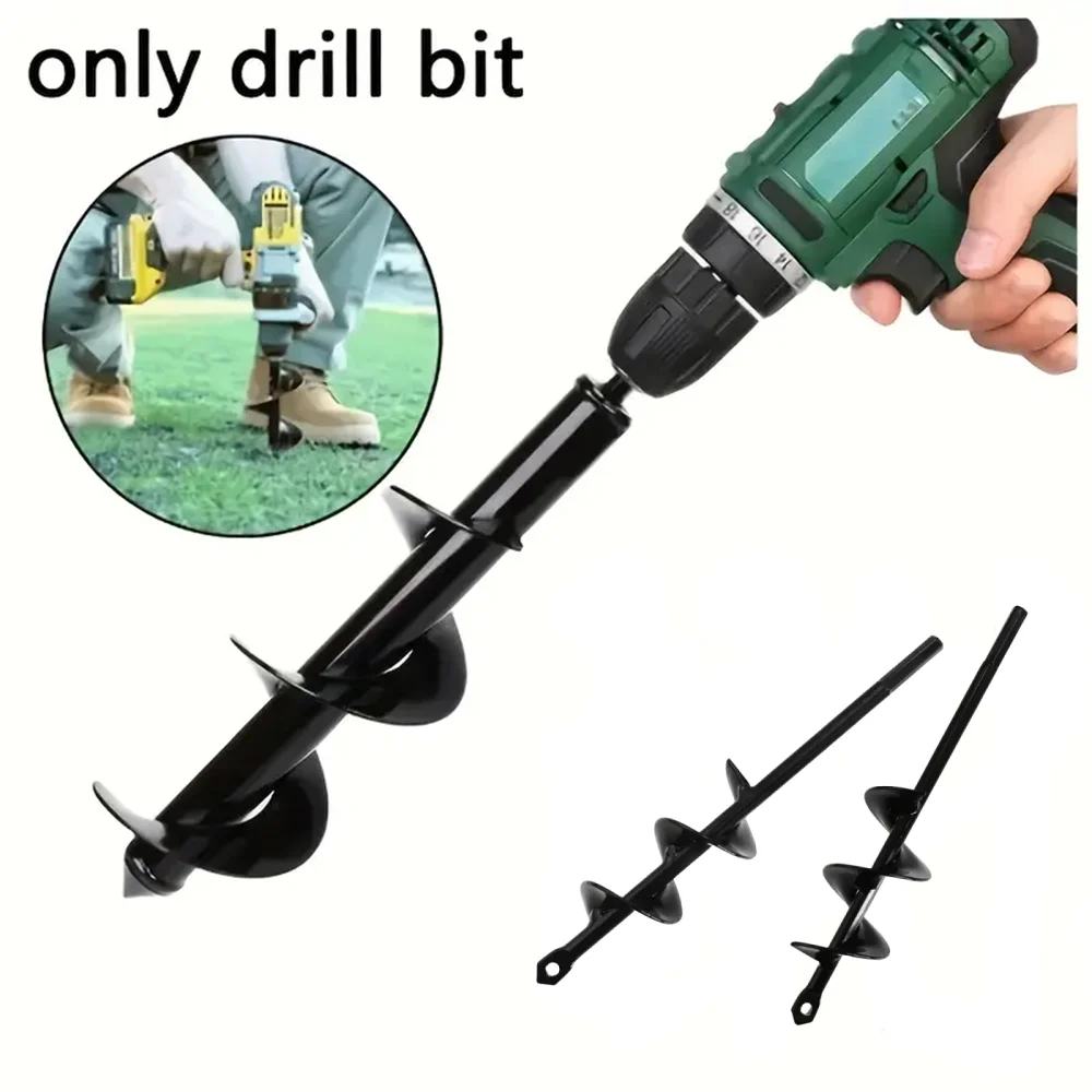 Garden Auger Spiral Drill Bit – 3/8" Hex Planting Hole Digger