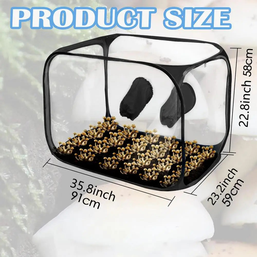 Mushroom Growing Tent with Still Air Box — PVC Propagation Station for Home Cultivation & Observation