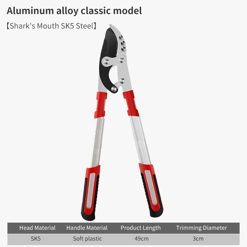 17.72" Bypass Loppers – Gear-Driven SK5 Blade, Cuts 30mm+ Branches