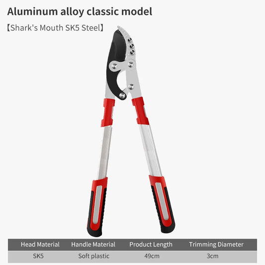 17.72" Bypass Loppers – Gear-Driven SK5 Blade, Cuts 30mm+ Branches