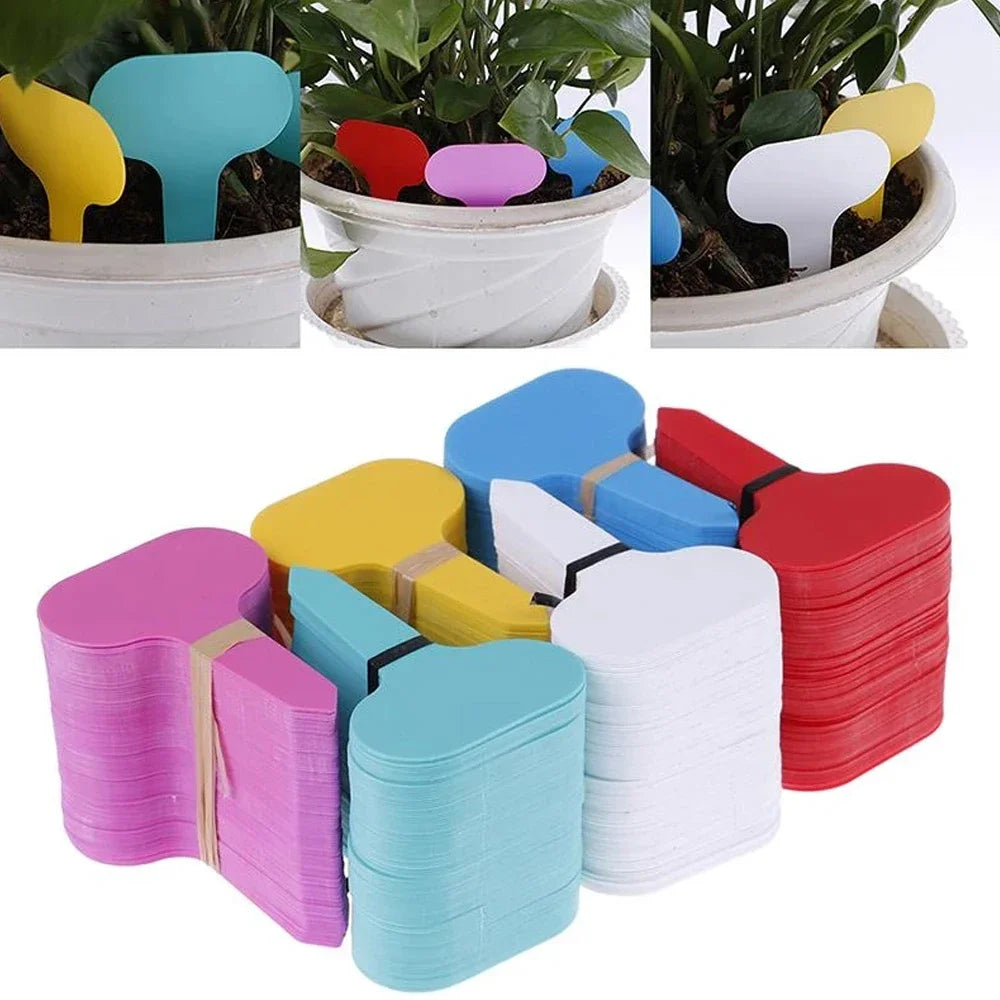 50/100pcs T-Shape Waterproof Plant Tags – PVC Garden Labels + Pen
