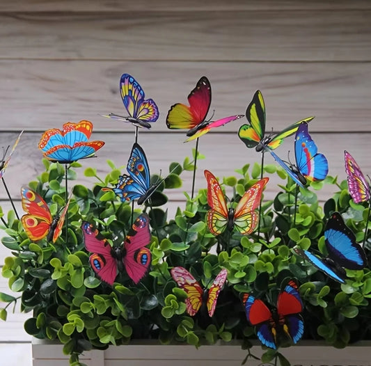 10pcs 3D Butterfly Garden Stakes – Colorful Outdoor Decor Set