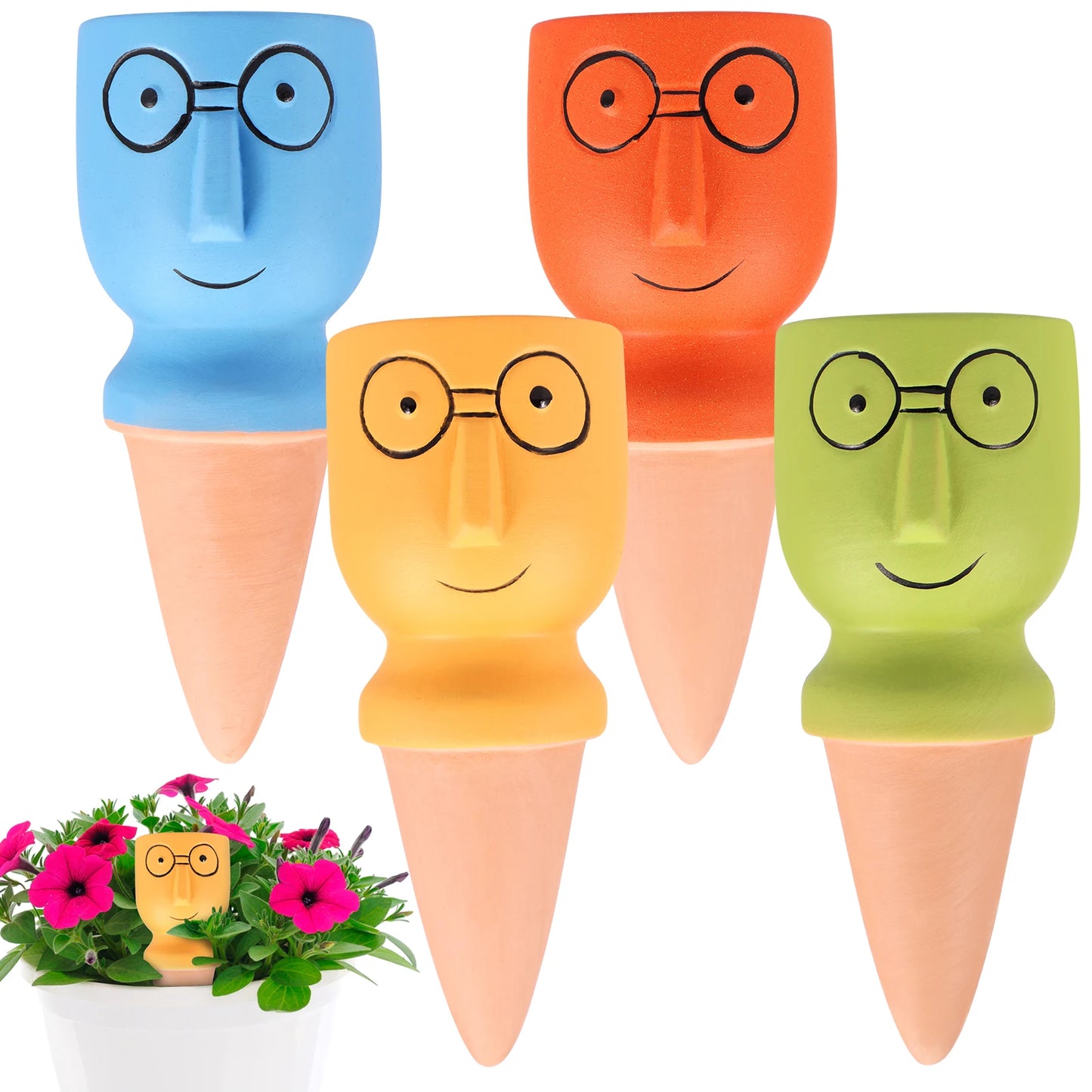 4Pcs Ceramic Self-Watering Spikes – Automatic Drip Irrigation Kit