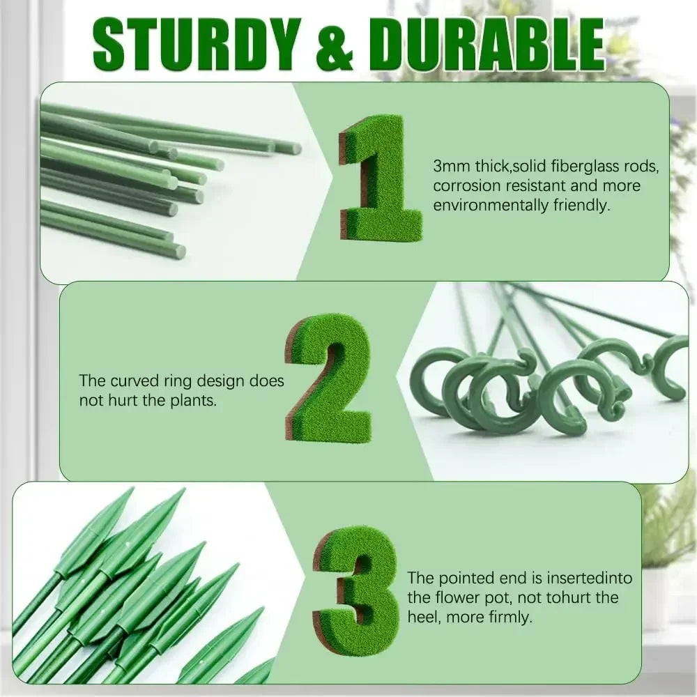 5/10PCS Plant Support Stakes – Orchid & Flower Fixing Rods (17–58cm)