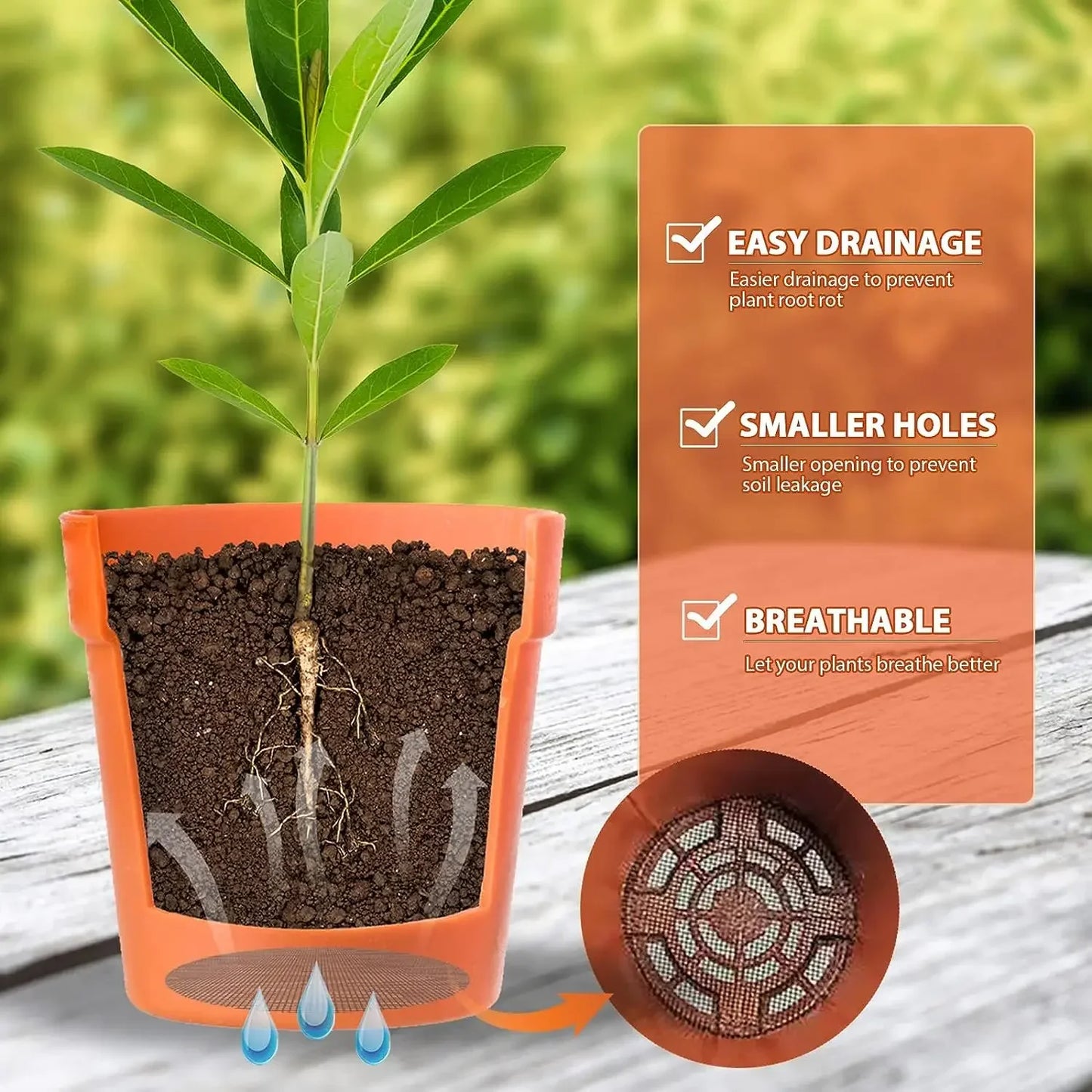 Round Pot Drainage Mesh Pads – Prevent Soil Loss in Plant Pots