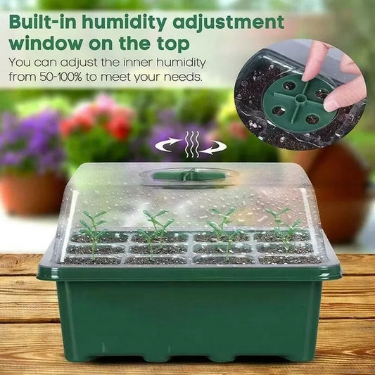 12-Cell Seed Starter Tray with Dome for Indoor Gardening