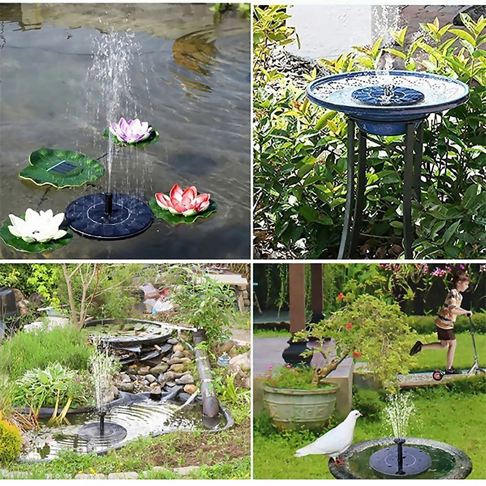 1W Solar Fountain Pump Lift 35-50CM Free Standing Floating Birdbath Water Pumps for Bird Bath Garden Pond Pool Fish Tank Outdoor