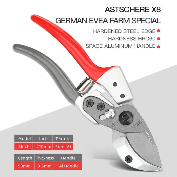 AIRAJ Bypass Pruning Shears – Sharp Garden Clippers for Trees & Bonsai