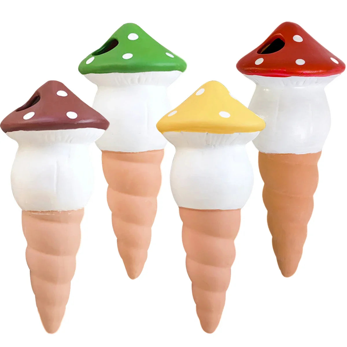 4Pcs Ceramic Self-Watering Spikes – Automatic Drip Irrigation Kit