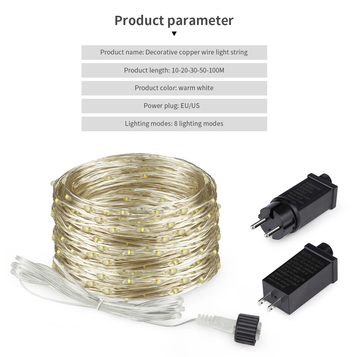 20M–100M LED String Lights – Waterproof Outdoor Copper Wire Fairy Lights for Garden, Wedding, Christmas & Patio Decor
