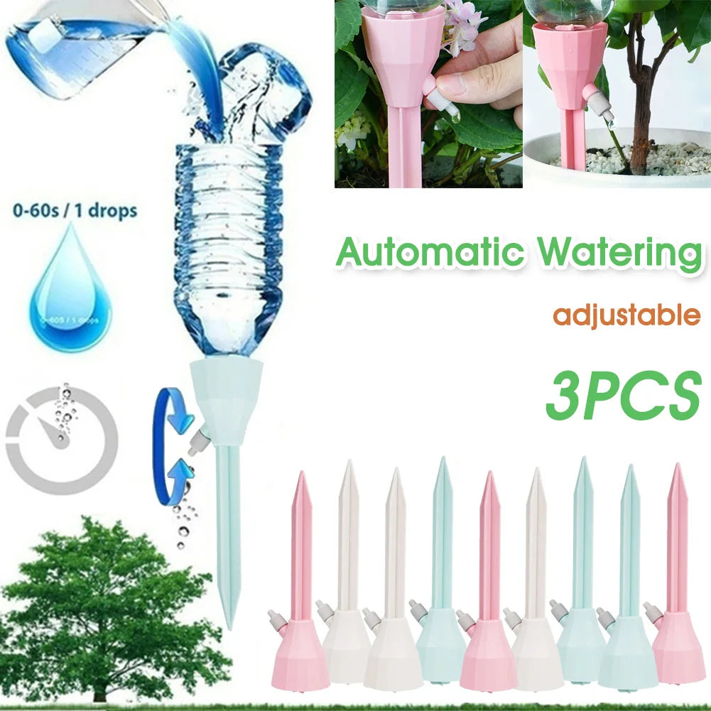 3Pcs Adjustable Self-Watering Spikes for Indoor & Outdoor Plants