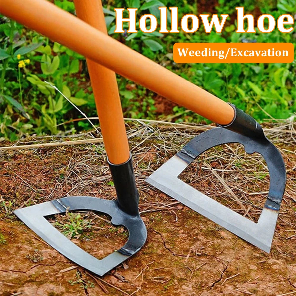 Handheld Hollow Hoe – Thickened Manganese Steel Weeding & Soil Loosening Tool for Gardening & Vegetable Planting